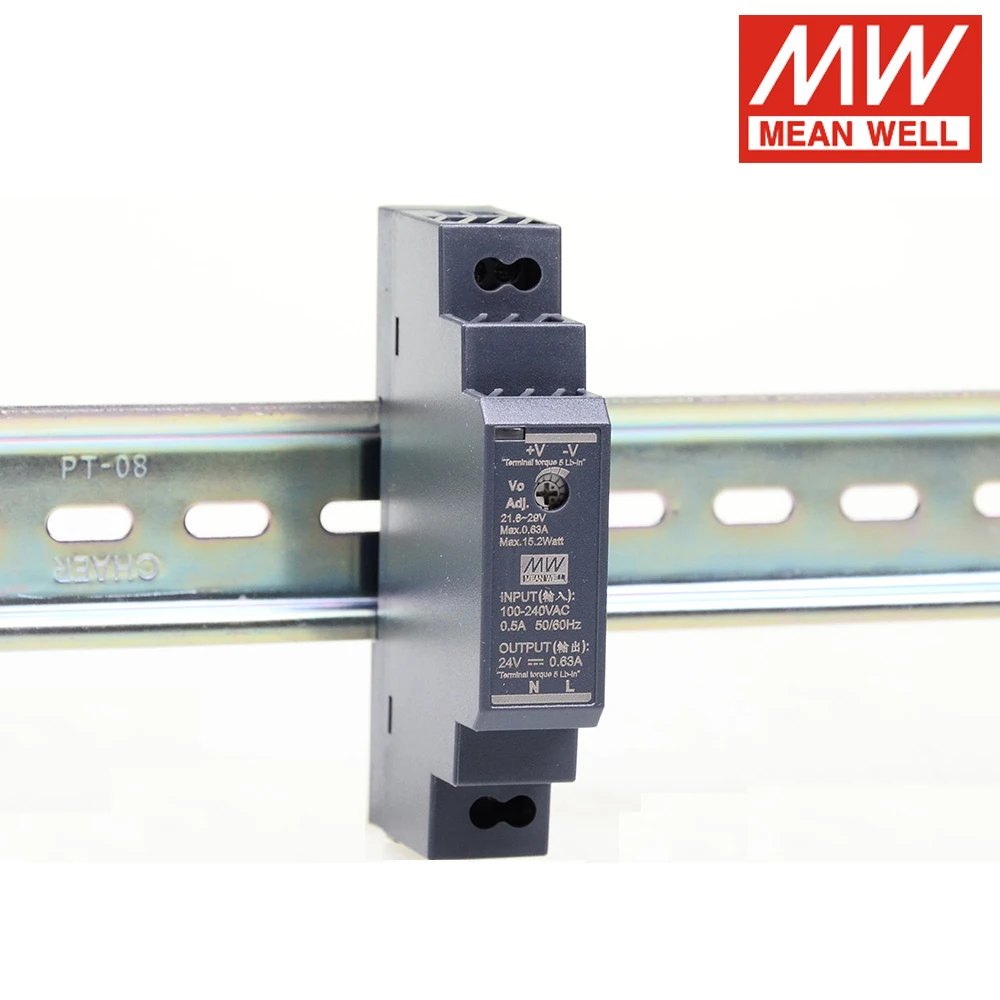 Mean Well HDR-15-5 5V 2.4A 12W AC TO DC Ultra Slim Single Output DIN Rail Switching Power Supply Industrial Transformer