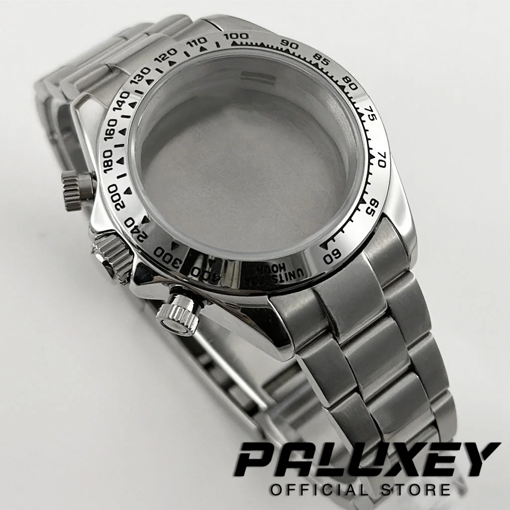 VK63 40mm Watch Case Watch Accessories Stainless Steel Sapphire Crystal Waterproof Case VK64 VK63A For Daytona With Bracelet