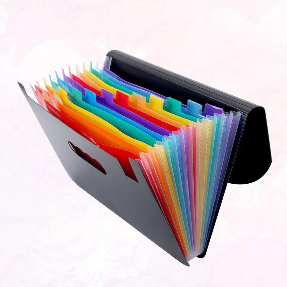

1pcs 12 Layer Portable File Folder Plastic Document Organizer Lightweight Multi-Function Folder For School Office Home Student