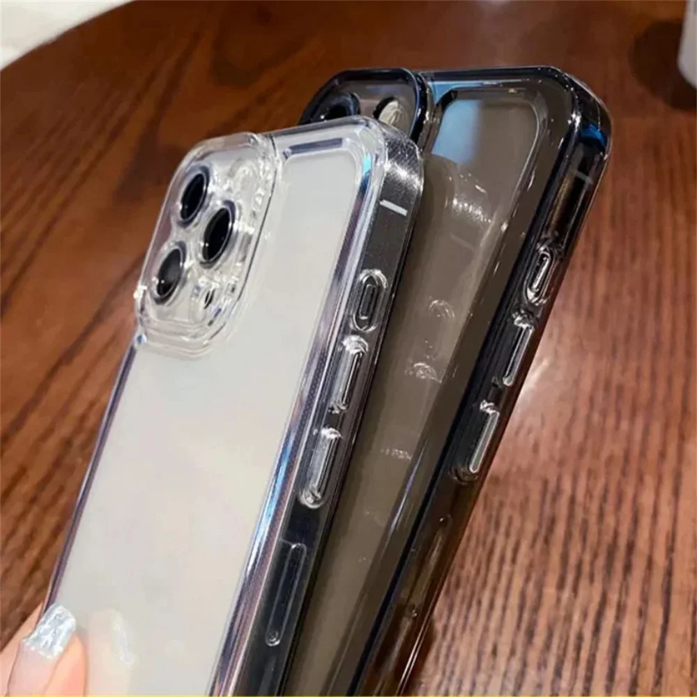 تعزيز التكلفة الفاخرة شفافة سيليكون لينة القضية آيفون 16 15 14 13 12 برو ماكس زائد البسيطة رقيقة واضحة الغطاء الخلفي قذيفة بولي يوريثان