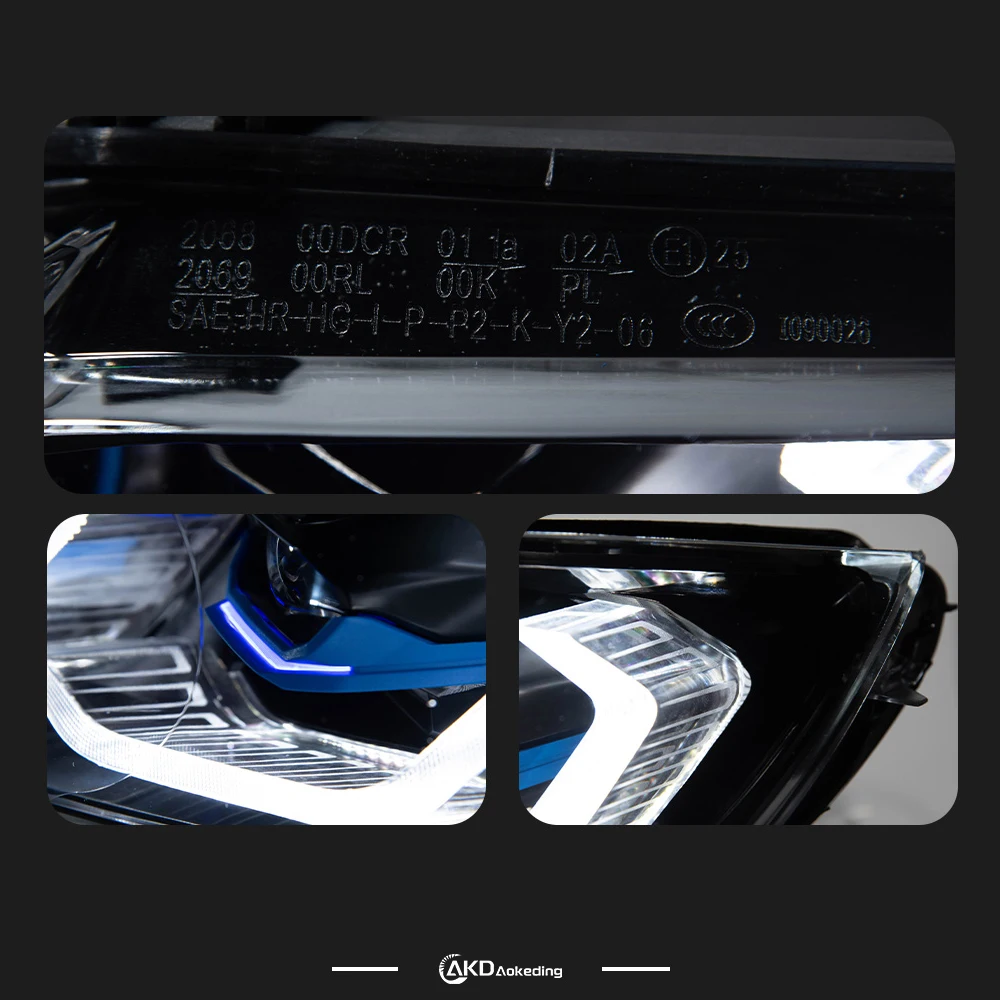 AKD 2 PCS For BMW M3 E92 330i 335i M3 2006-2013 E93 LED Auto Headlight Assembly Upgrade R-Line Style Design Tool Accessories