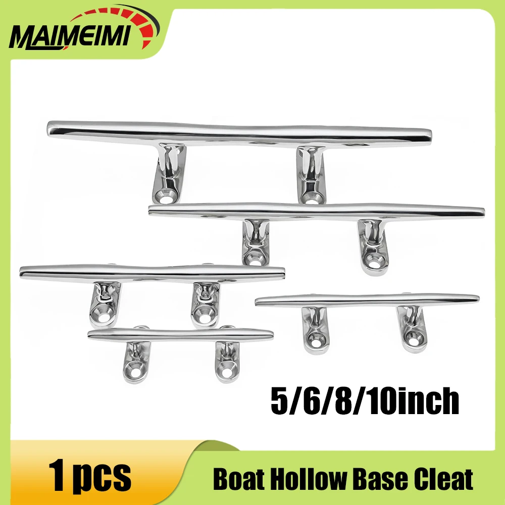 

1pcs Marine Polished Deck Base Cleat Stainless Steel Heavy Duty High Mirror Finish Hollow Base Cleats Yacht Marine Hardware