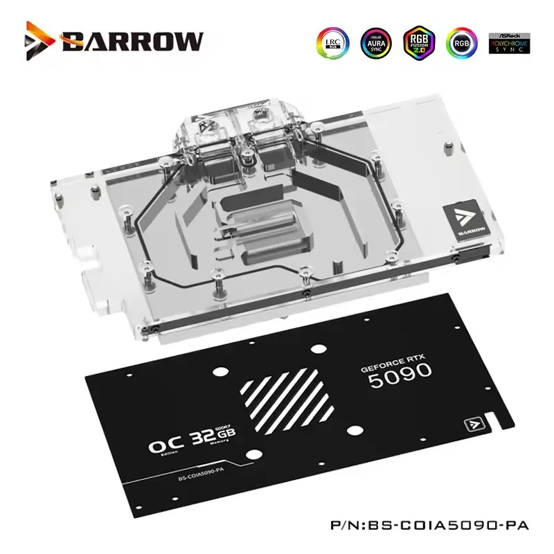 Barrow GPU Block For Colorful iGame RTX 5090 D Advanced OC 32GB , Graphics Card Water Cooler, Water Cooling Radiator