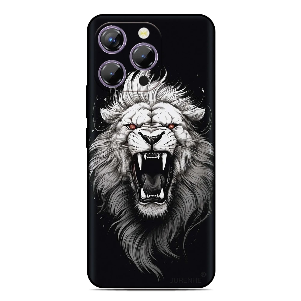 샤오미 14T 포코 C85 C65 X6 M7 C40 C71 F4 M4 레드미 15 15C 13C 12C 10C 4G A5 노트 13 프로 5G 폰 케이스용 라이온 로어 커버