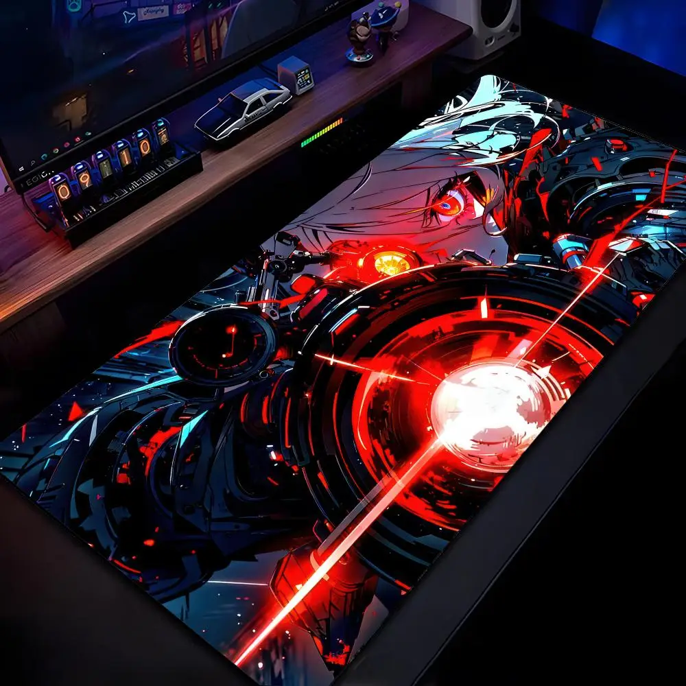 

Cool Futuristic Mecha Style Mouse Pad Mousepad HD Printing Computer Gamers Locking Edge Non-slip Mouse Pad XXL90x40cm Keyboard P