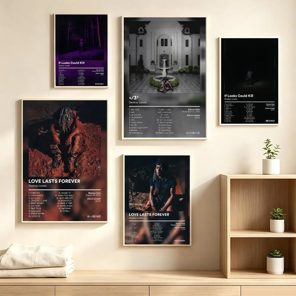 Rapper Destroy Lonely Poster Decorative Wall Art Mural Stickers Home Decor Gift for Living Room & Hallway