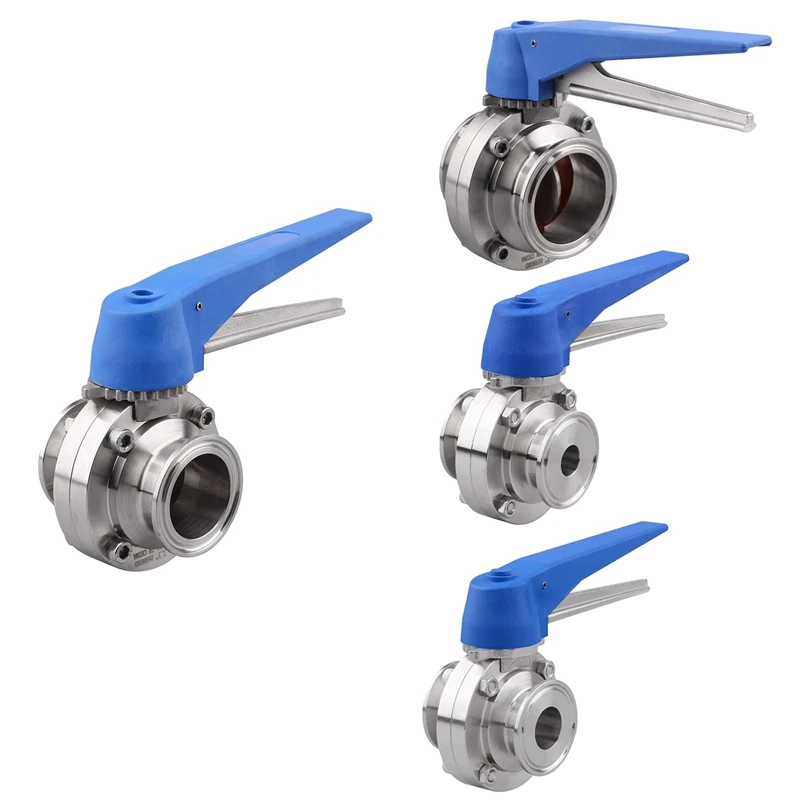 

Butterfly Valve With Blue Trigger Handle Stainless Steel 304 Tri-Clamp