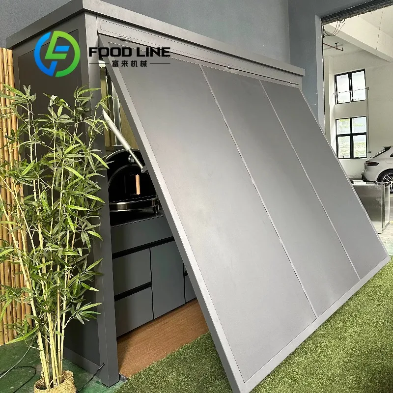 2025 Premium Weatherproof Outdoor Kitchen Set  Stainless Steel Grills Sink and Fridge Cabinets & Custom Aluminum Pavilion