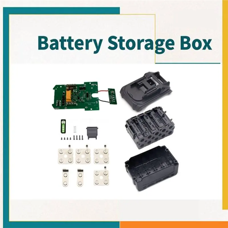 Exquisite-For Makita 10Core 21700 Battery Storage Box Case For Power Tools Charging Board Nickel Strips Replacement Part Set