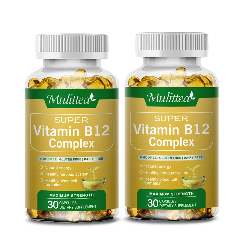 Mulittea vitamina B12 complejo 1000 mcg/B12 para adultos, suplemento dietético para el metabolismo energético, soporte para la salud del estado de ánimo