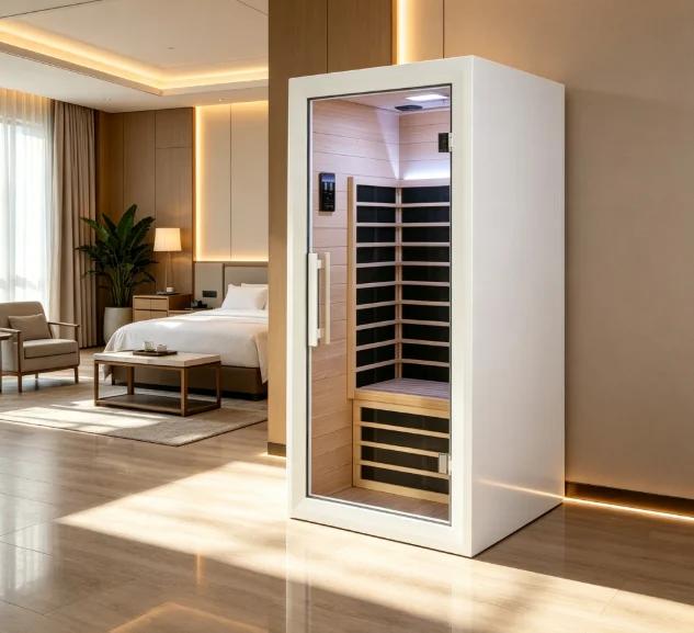 Modern Direct Manufacturer Indoor Wifi Control Far Infrared Steam Sauna Room With Hemlock For Apartment Use 1 People