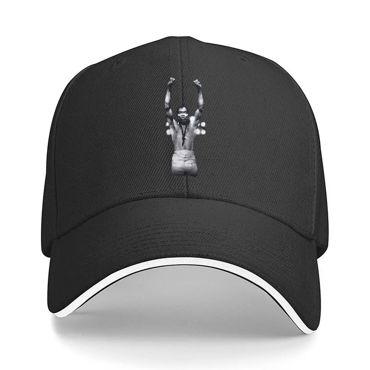 Boxer Raised Fists Black White Sandwich Baseball Cap Outdoor Workouts Sun Hat