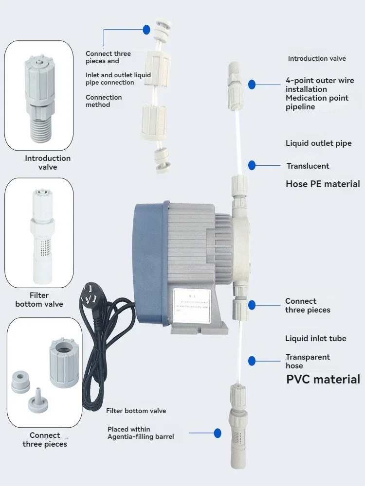exquisite craftsmanship Water Treatment Liquid Micro-acid Chemical Chlorine Metering Dosing Pump Electromagnetic Diaphragm Pump