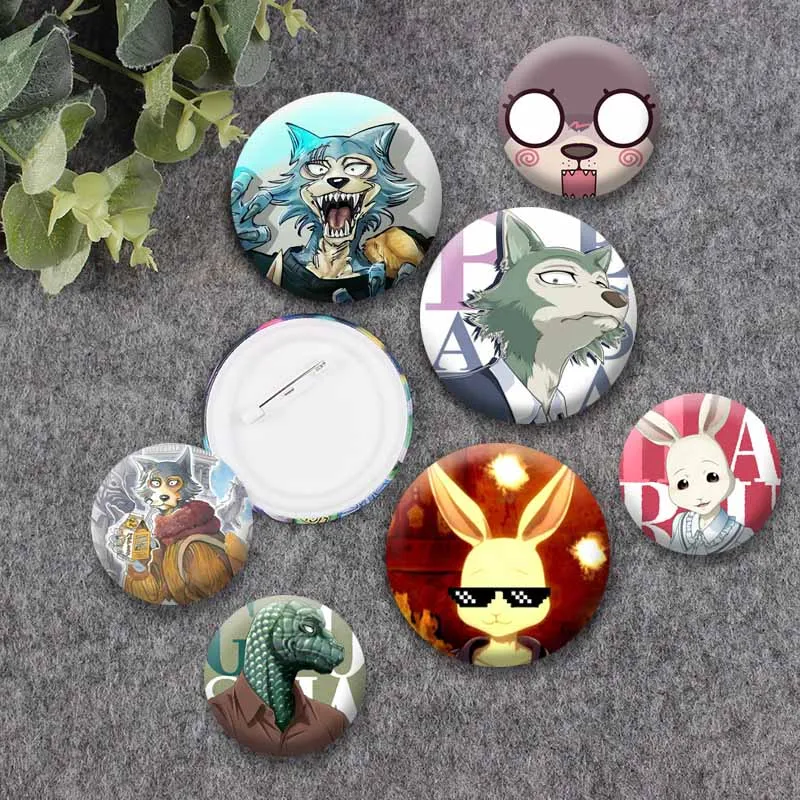 Anime B-Beastars Coin Badges Handmade Cartoon Figure Soft Button Pins Snap-in Brooch on Bag Hat Custom Jewelry Accessories Gifts