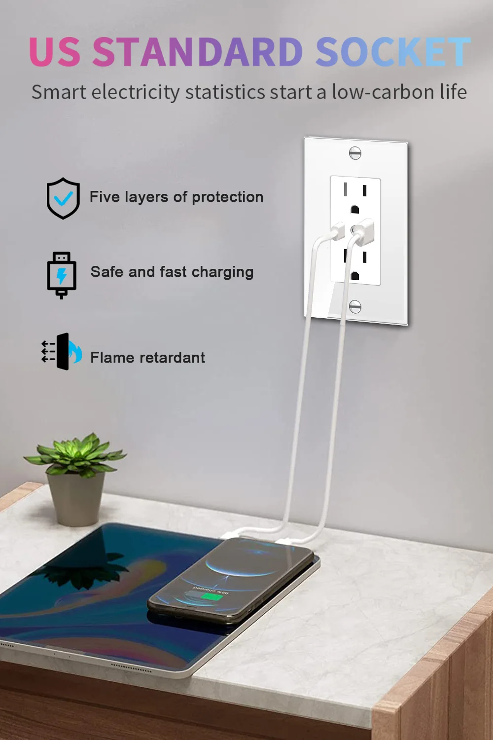 Lanbon L8 US Standard 16A WIFI Smart Plug Socket Sprachsteuerung von Google Home Alexa Remote Timer
