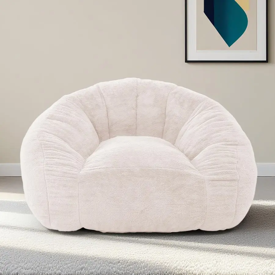 

Кресло-мешок для взрослых, мягкий диван-мешок из искусственного меха, большой уютный напольный диван, большое кресло для чтения, удобный кресло-мешок S