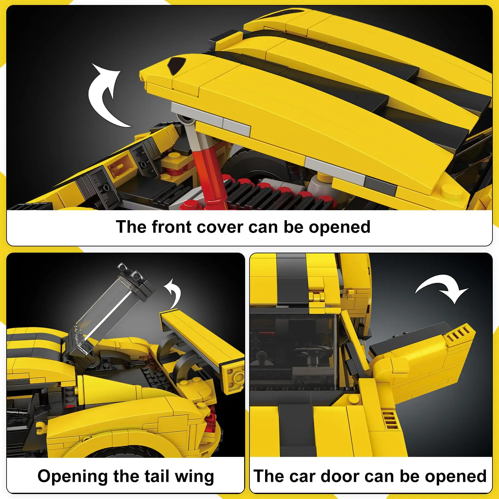 مجموعة بناء السيارة الخارقة من مولد كينج 10046 1236 قطعة، مجموعة نماذج السيارة الرياضية لعشاق مجموعة البالغين والمراهقين، فكرة هدية ذاتية الصنع