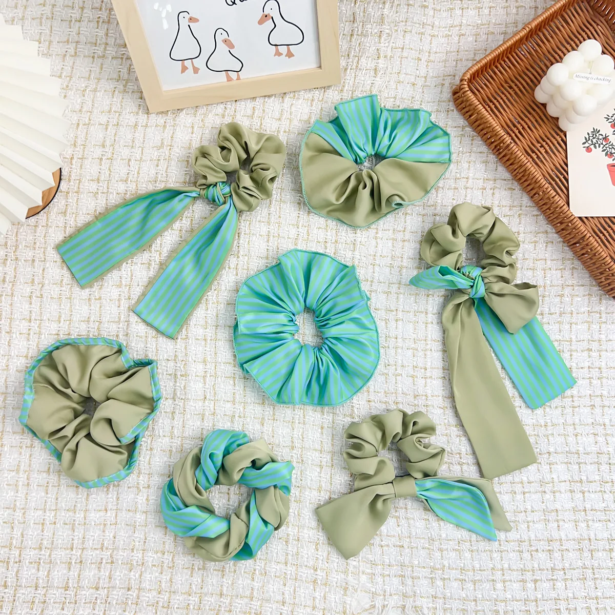 Fabric super fairy color matching simple Mori large intestine hair band headgear high-end headband elegant rubber band ponytail hair rope women