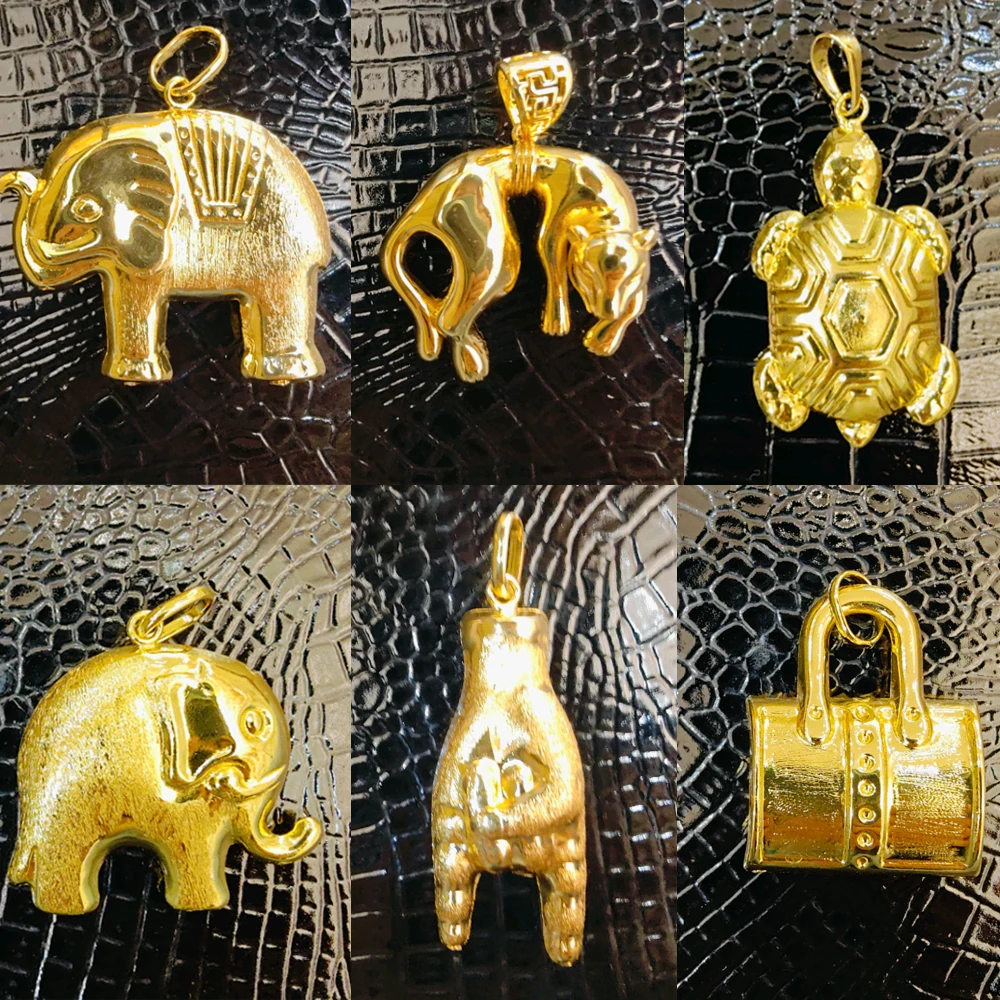 Hip Hop Persönlichkeit Anhänger Gold Farbe Krokodil Meerjungfrau Glück Tasche Form Anhänger für Frauen Männer Trend Kupfer Schmuck Zubehör – Detail 5