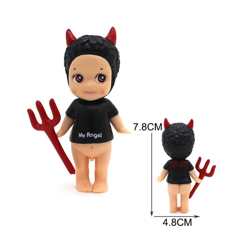 Figurines d'ange Anime 7cm, oreilles de lapin, ange diable, licorne, petit cupidon, décorations, ornements de Table, modèle jouet cadeau