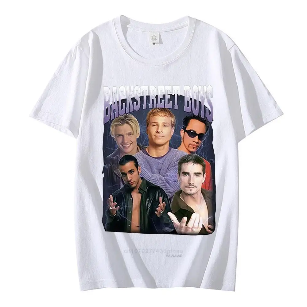 90s Backstreet Boys Vintage Music Composition T Shirt Homage Boy Band Graphic Tshirts Unisex Trend Hip Hop Street Casual Shirt