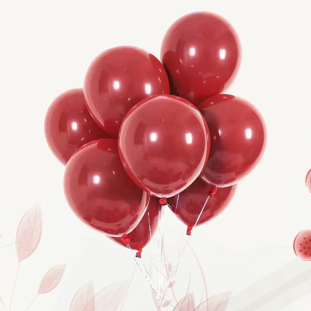 

50Pcs 12 Inches Garnet Red Latex Balloons Romantic Wedding Party Decorative Supplies Favors DIY Projects Create Memories