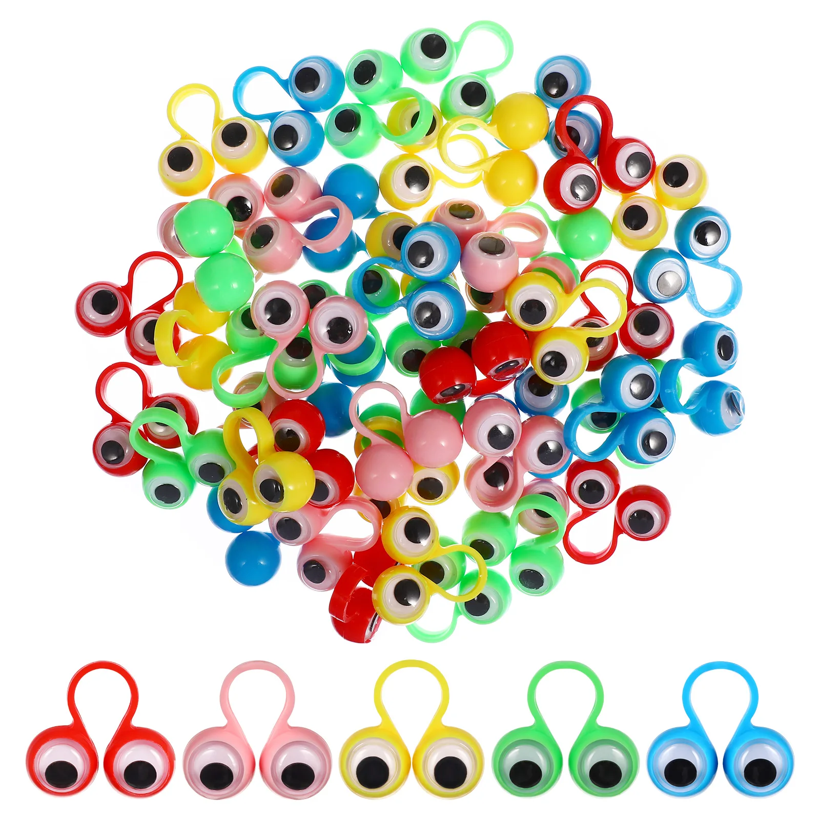 Eye Puppets Finger Rings Googly Puppet Toy Eyeball Ring props Kids Party Toys Wiggly Eyeballs Halloween Game Props Party Favor