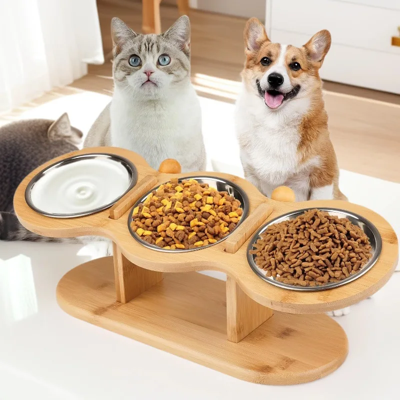 

Миски для кошек Приподнятое блюдо Миски для корма для домашних животных для еды и воды Котенок Крытые миски для кошек с подставкой Посуда для кошачьего обеденного стола