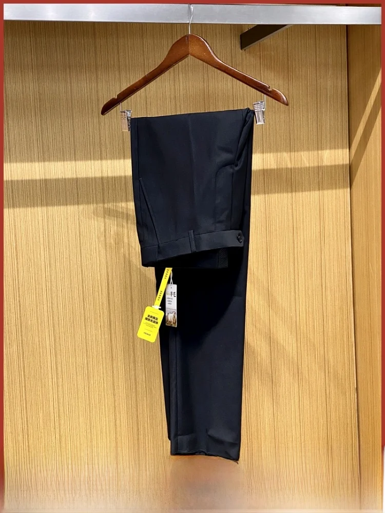 

Luxury Slim Fit Woolen Casual Men's Busin Commuter Trousers Straight Leg Long Pants Summer Youth Faion Trend