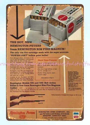 1970 REMINGTON Peters Hunting Ammo sporting firearm metal tin sign decor art