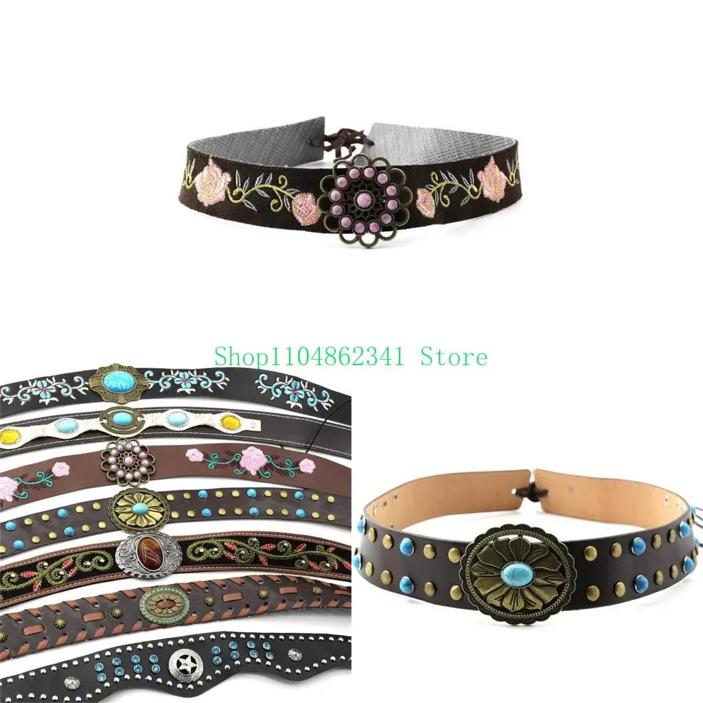 

5asd Retro Hat Band for Women Men Cowboy Hat Band Classical Mexicans Hatband Unisex