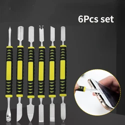 6PCS Metal Crowbar Prying Opening Repair Tool Kit For Mobile Phone Notebook Dual Heads Metal Spudger Home Hand Tools Sets