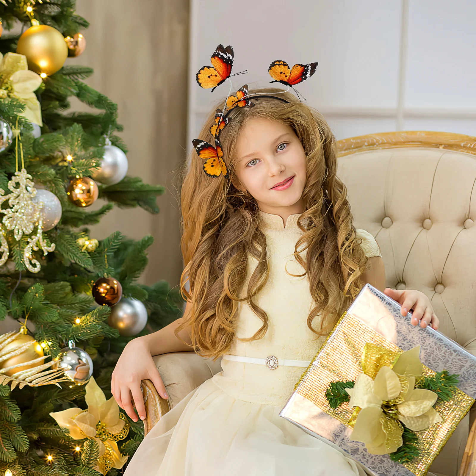 

3D Butterfly Headband For Women Girls Elegant Party Cosplay Festival Masquerade Christmas Photoshoot Lightweight Comfortable