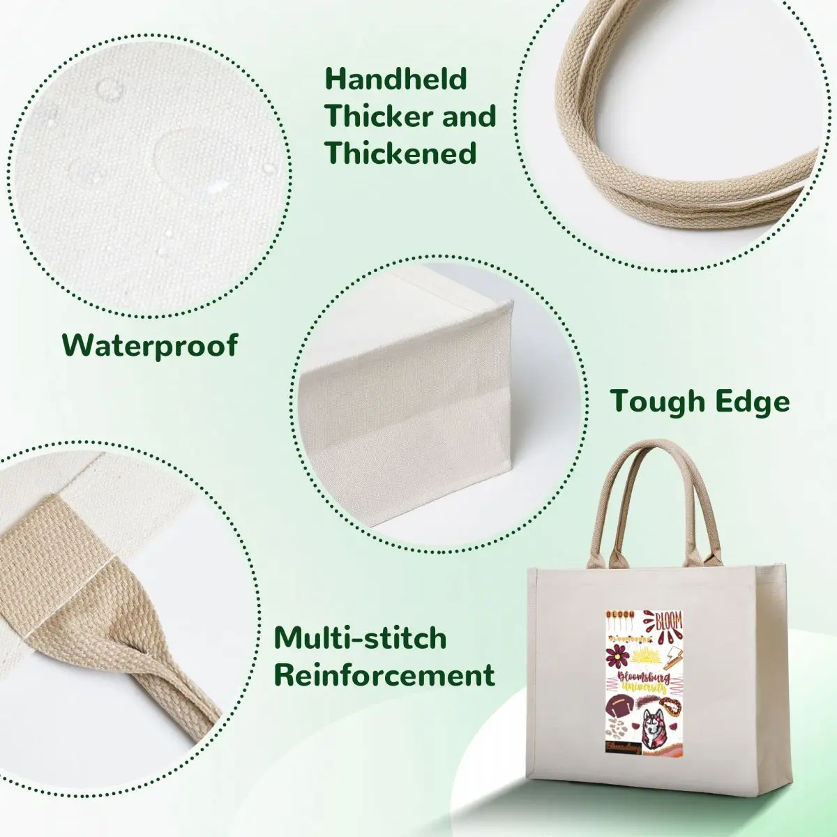 cute background for Bloomsburg Tote Bag woman shopping bag Canvas bag for women tote men