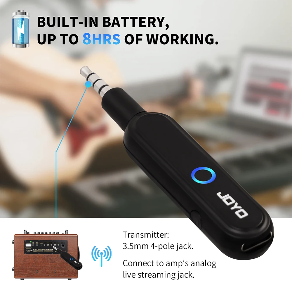 JOYO JW-05R 2.4G Wireless Audio Transmitter Receiver Low 9ms Transmission Delay  Type-C Receiver OTG Plug & Play Wireless Audio