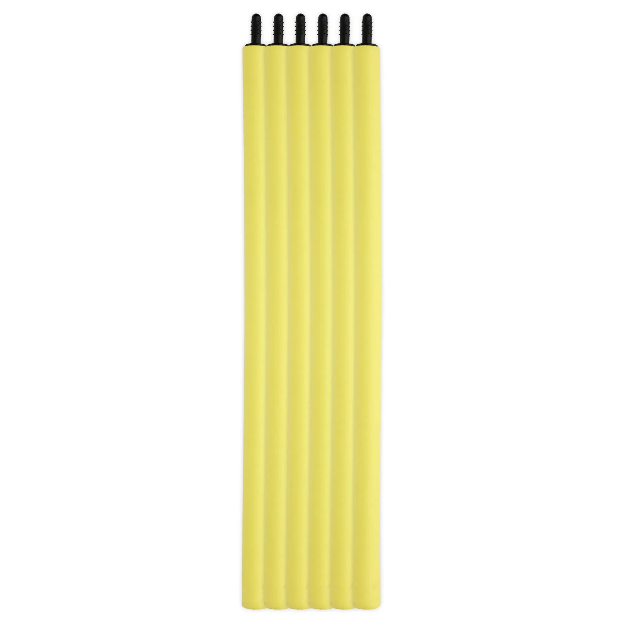 6ct Yellow Flex Grip Hair Rollers Soft No Pin Curlers For Salon Styling Waves Volume And Secure Hold