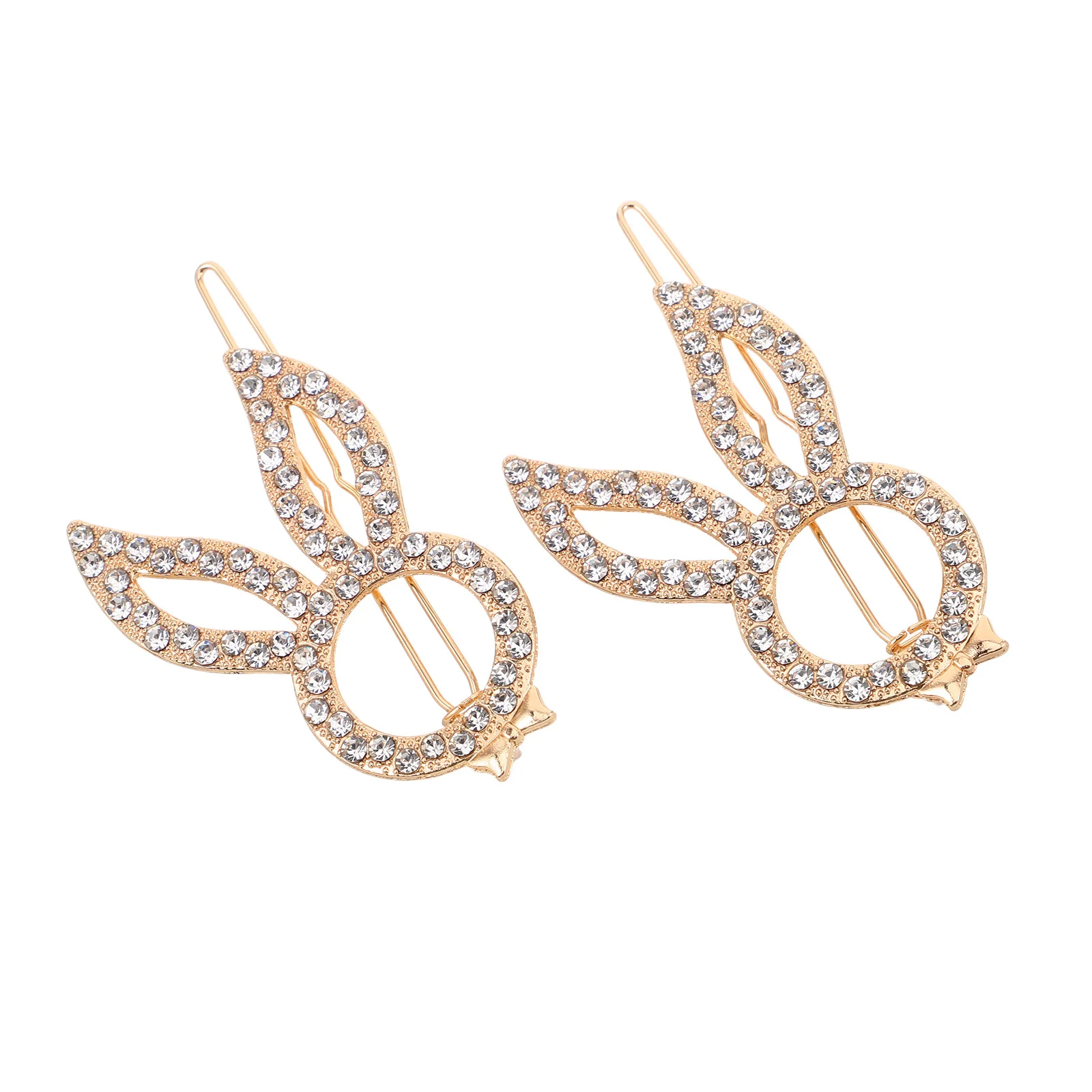 

2pcs Sparkling Rhinestone Hair Clips Elegant Stylish Barrettes Firm Durable Women Accessories Wedding Bridal Updo Hair