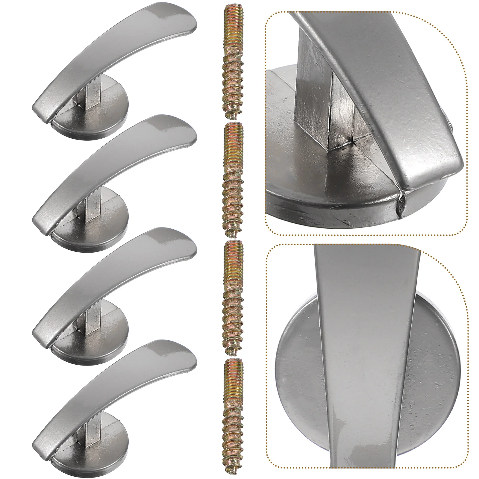 

4Pcs Metal Curtain Holdbacks Wall Mounted Drapery Tiebacks Simple Style Home Decor Curtain Tieback Metal Hooks