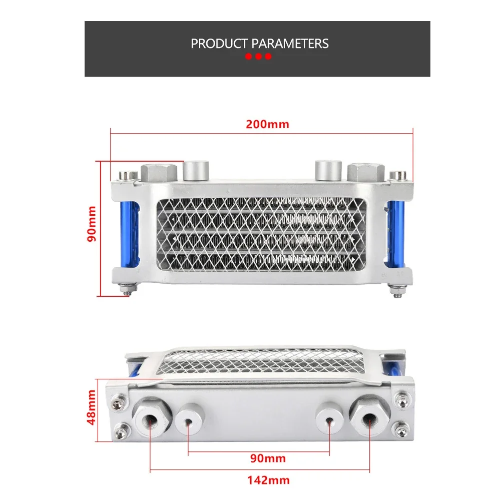 Motorcycle Oil Cooler Oil Radiator Kit For 110 125 140cc Dirt Bike Honda Monkey Yamaha Kawasaki Moped Scooter Enduro Motocross