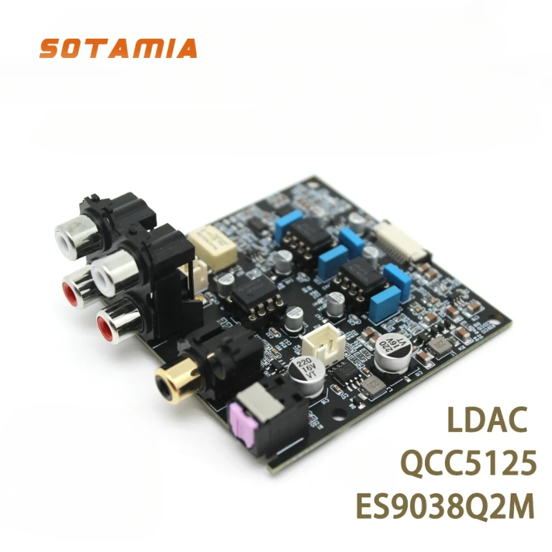 

Плата декодера SOTAMIA ES9038Q2M QCC5125 Bluetooth оптическое волокно коаксиальный Aux вход аудио декодирование APTX-LL для усилителя мощности