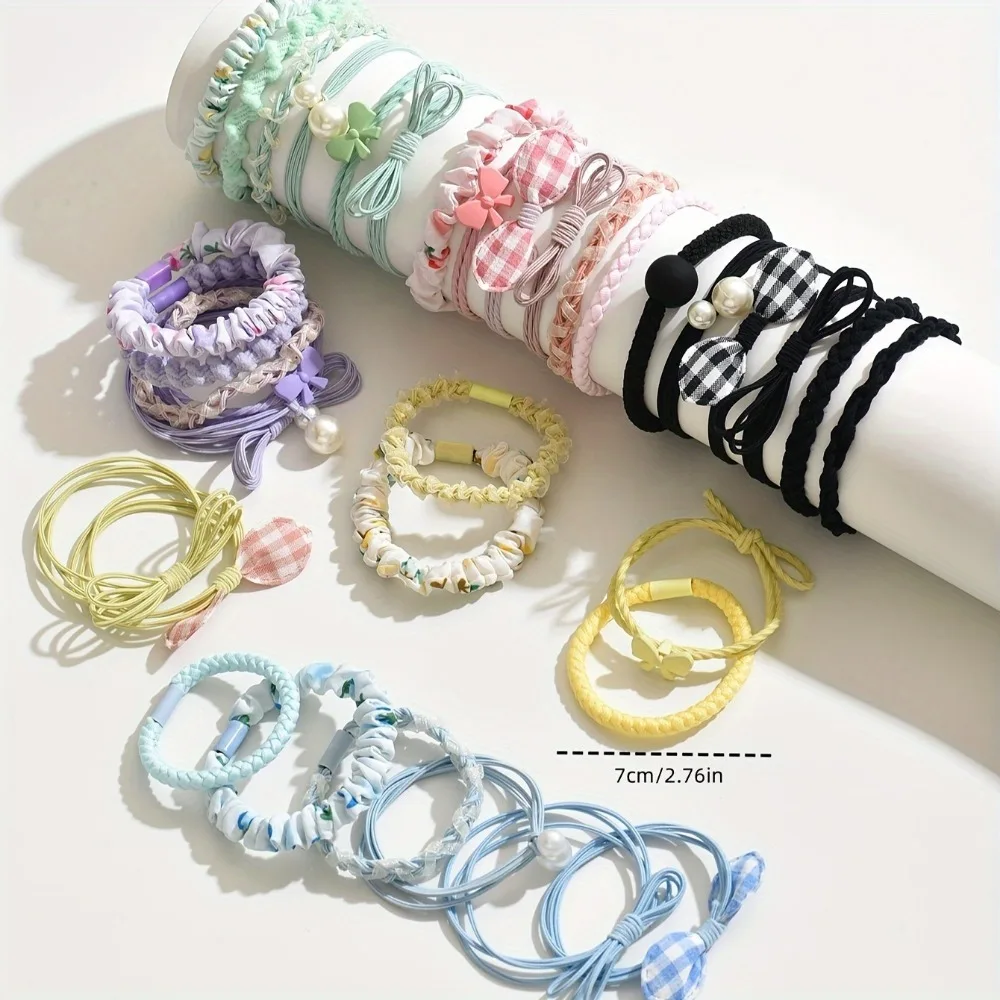 

6 шт., милый набор резинок для волос в лесном стиле, высокий держатель для хвоста, повязка на голову, вдохновленная природой, аксессуары для волос в стиле феи в стиле бохо для женщин