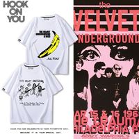 The Velvet Underground Short Sleeve T-Shirt Men's and Women's Hip Hop Niche Cotton Crew Neck Loose Half Sleeve