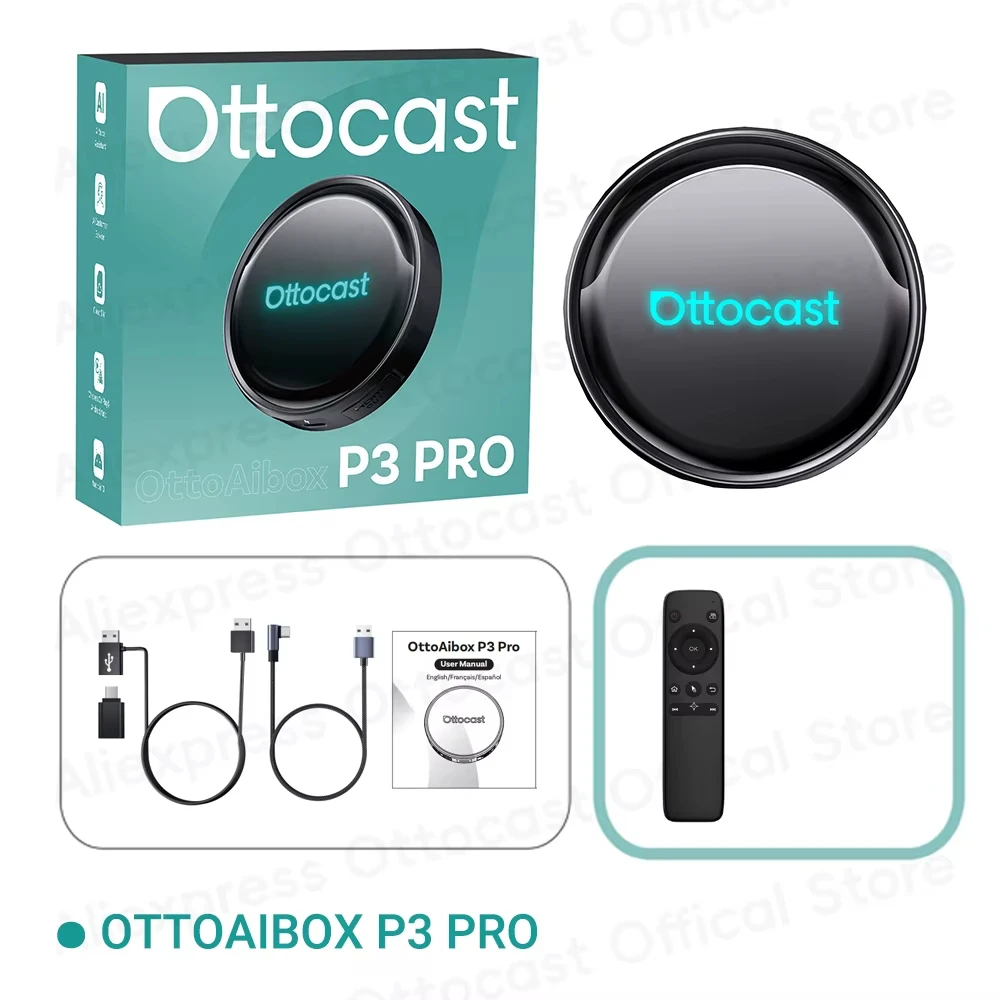 OTTOCAST P3 PRO AI Box Android TV Box voor HDMI-uitgang Draadloze CarPlay Android Auto Auto-accessoires voor Toyota VW Honda Kia Benz