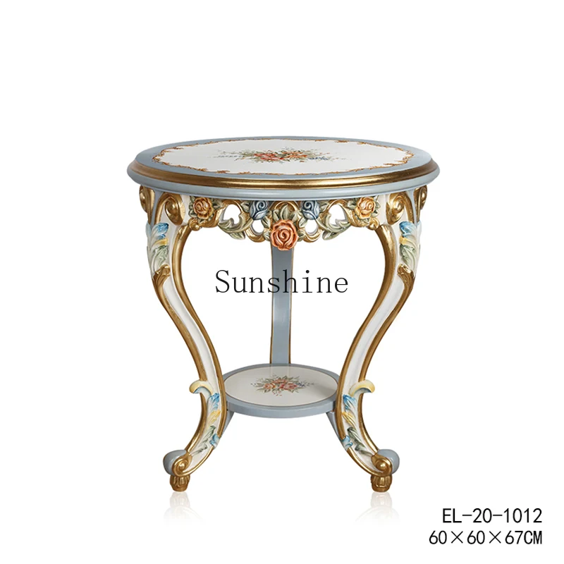 ملصق زهور فاخر من الخشب الصلب الفرنسي المرسوم يدويًا من رقائق الذهب باللون الأزرق وغرفة معيشة فيلا زاوية صغيرة #6