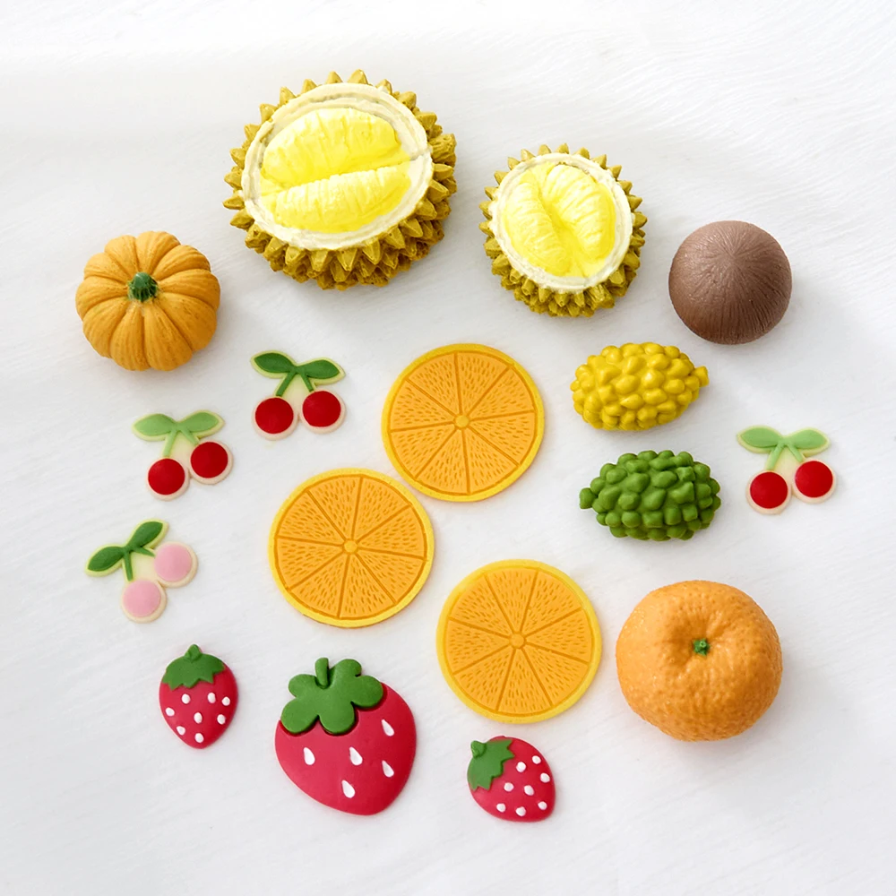 

Fruit Silicone Molds Durian Cherry Strawberry Coconut Orange Baking Cake Ice Cube Chocolate Fondant Silicone Mold Cake Decor