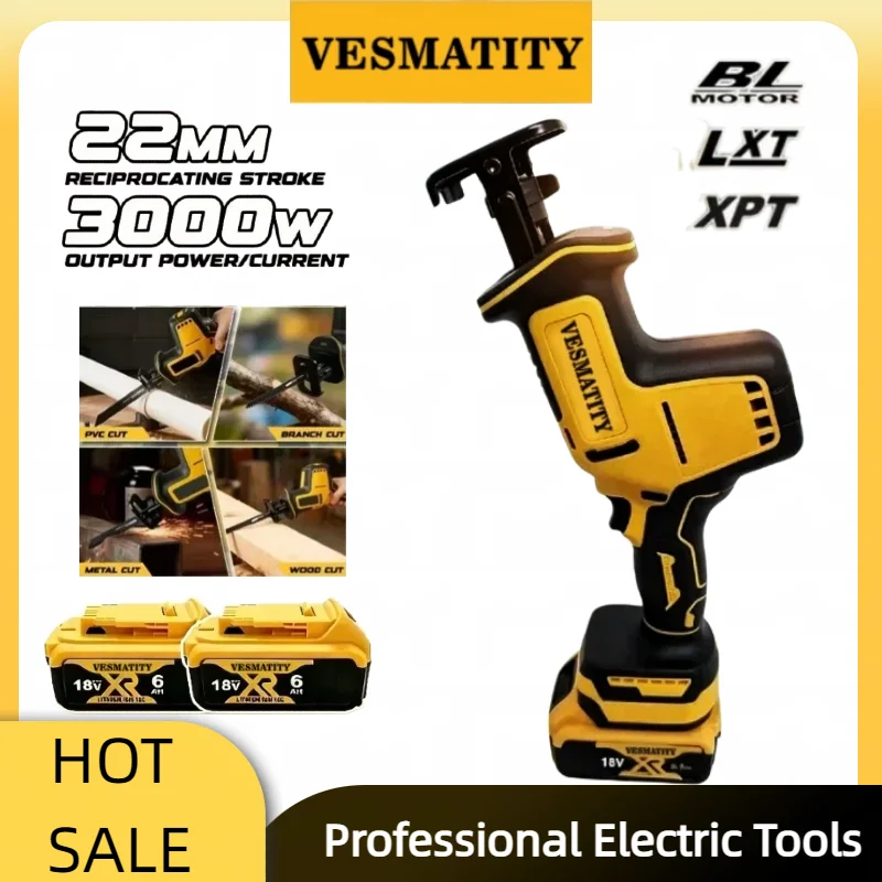 DCS369 Cordless One-Handed Reciprocating Saw MAX The Multi - Tasking Powerhouse for Swift Wood,Metal & Pipe Cutting