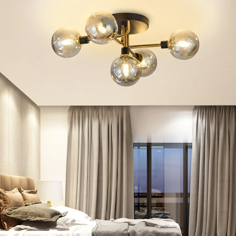 

Modern Led Glass Chandelier for Living Room Ceiling Lamp Interior Lighting Home Study Bedroom Restaurant Lights Kitchen Fixture