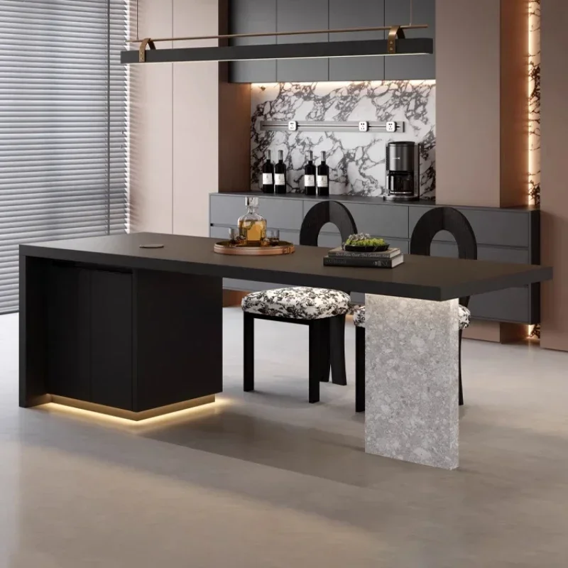 

Water mill stone flush island table integrated black light luxury guide platform high-end