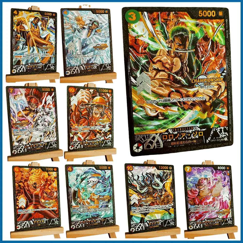 9PC/Set Anime One Piece DIY ACG Charlotte Linlin Kaidou Boys Race Cards Game Toys Christmas Birthday Gifts Collectible Cards