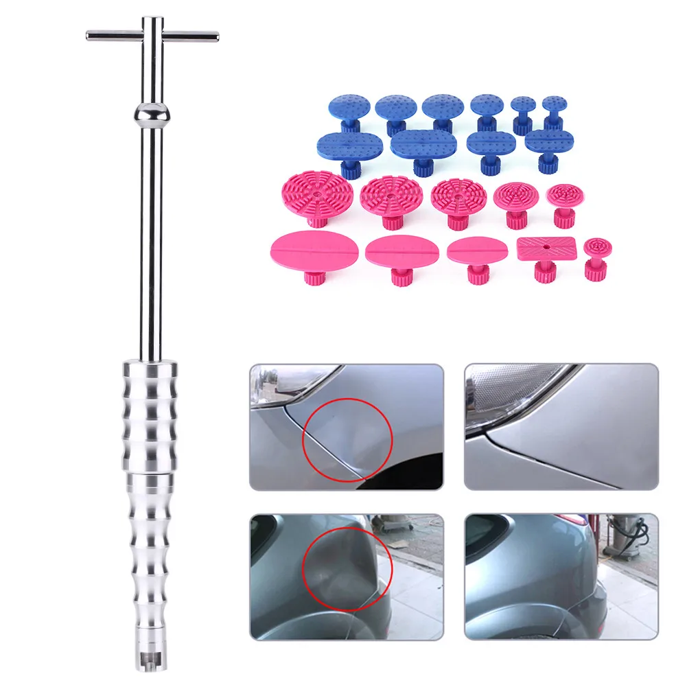 

Инструмент для ремонта вмятин без покраски, ремонт вмятин без покраски, удаление града, Т-образный стержень, скользящий молоток, съемник клея, вкладки, инструменты для кузова автомобиля